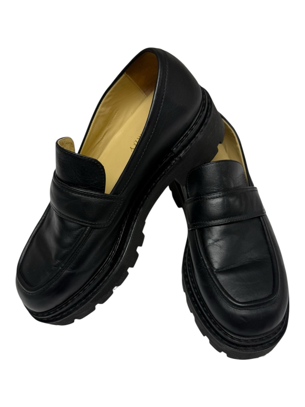 Poppy Barley Black Leather Replay Loafer - Size 10